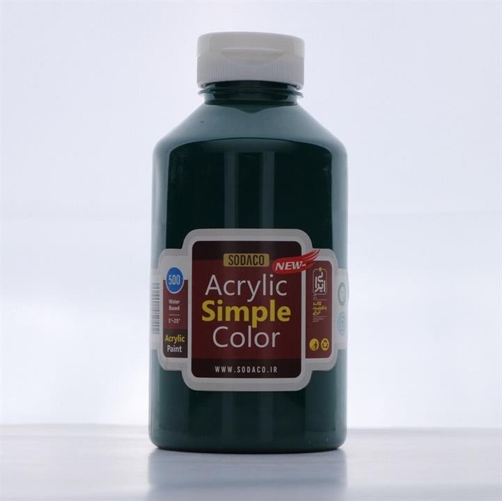 رنگ اکریلیک ساده 500 میل سبز سیر کد acrylic simple 4343